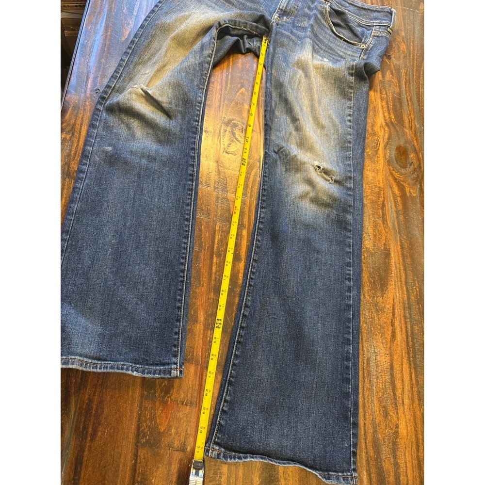 American Eagle Kick Boot‎ Stretch Jeans Womens 14 Medium Wash Distressed Bootcut - Picture 4 of 9